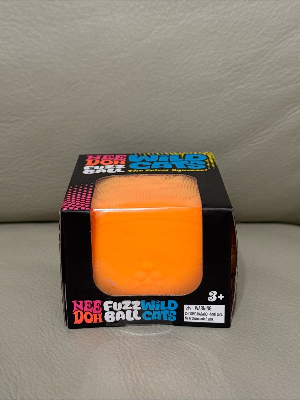 Orange Needoh Wildcat FuzzBall Tiger Fangs The Velvet Squeeze Schylling Squishy